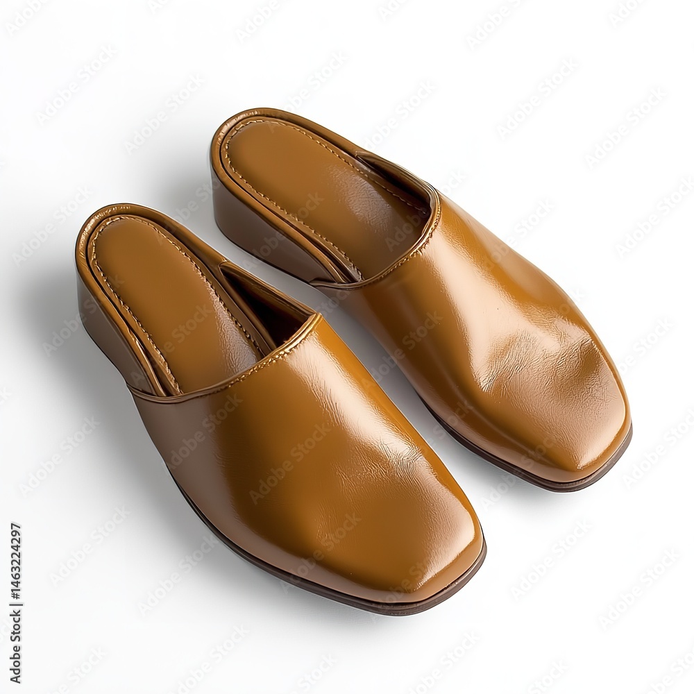 Women's brown leather mules stylish slip on shoes fashion footwear comfortable casual summer dressy elegant 100 Women's brown leather mules stylish slip on shoes fashion footwear comfortable casual summer dressy elegant 100