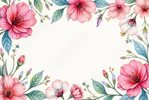 Delicate watercolor floral pattern, perfect for textile design , green, bloom, orange