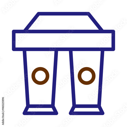 Stylized graphic representing water filtration system with a dual chamber process