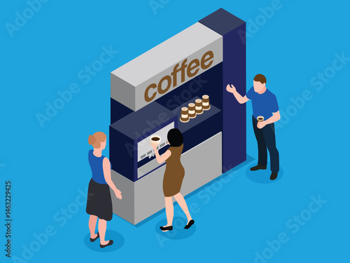 Isometric Coffee Shop Scene