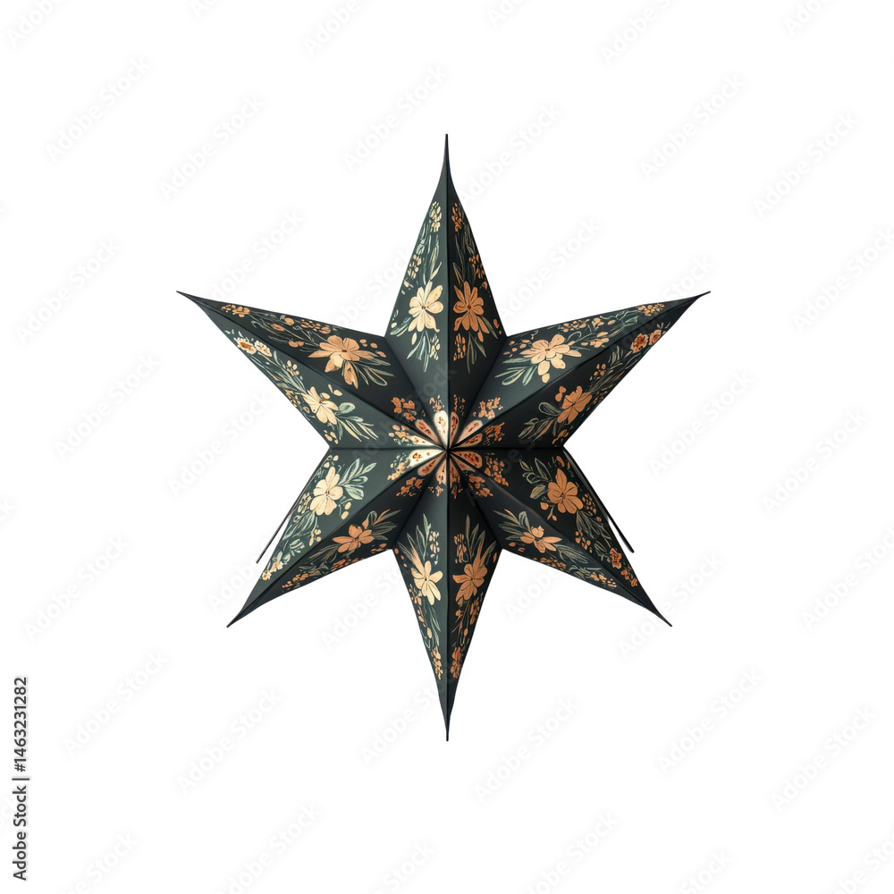 Obraz premium Dark Green Floral Paper Star Decoration