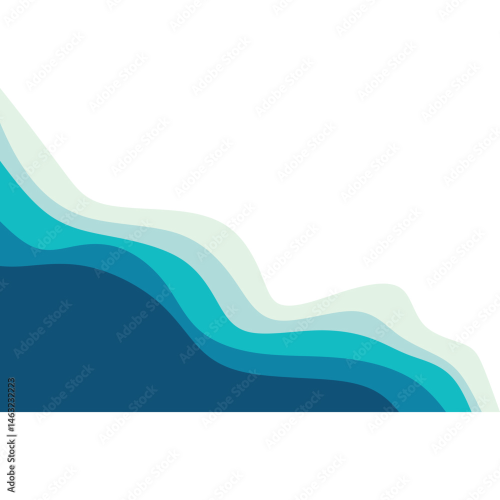 Fototapeta premium Blue ocean wave corner