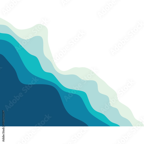 Blue ocean wave corner