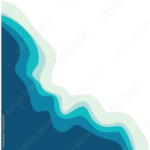 Blue ocean wave corner