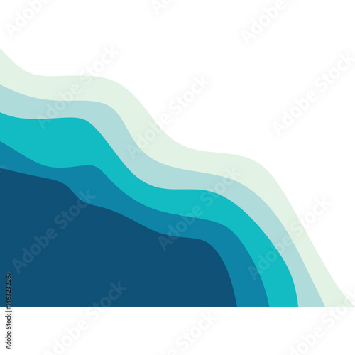 Blue ocean wave corner