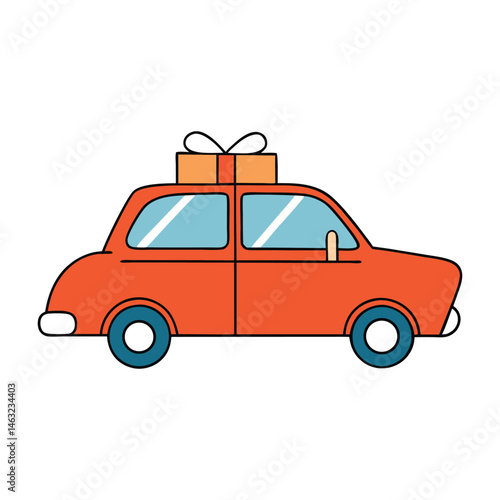 A sleek car wrapped in a giant red bow, symbolizing a luxurious gift or surprise, perfect for celebrations, promotions, or special occasions like birthdays or holidays.