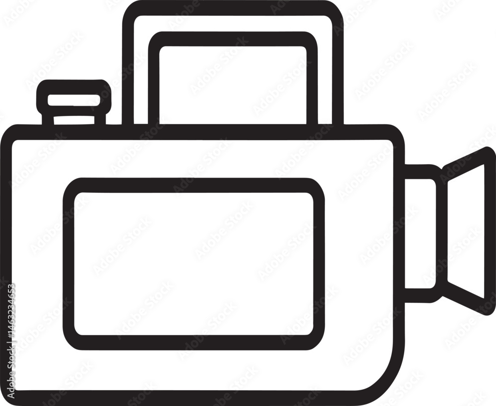 Minimalist video cam icon in modern outline style for apps and websites Minimalist video cam icon in modern outline style for apps and websites