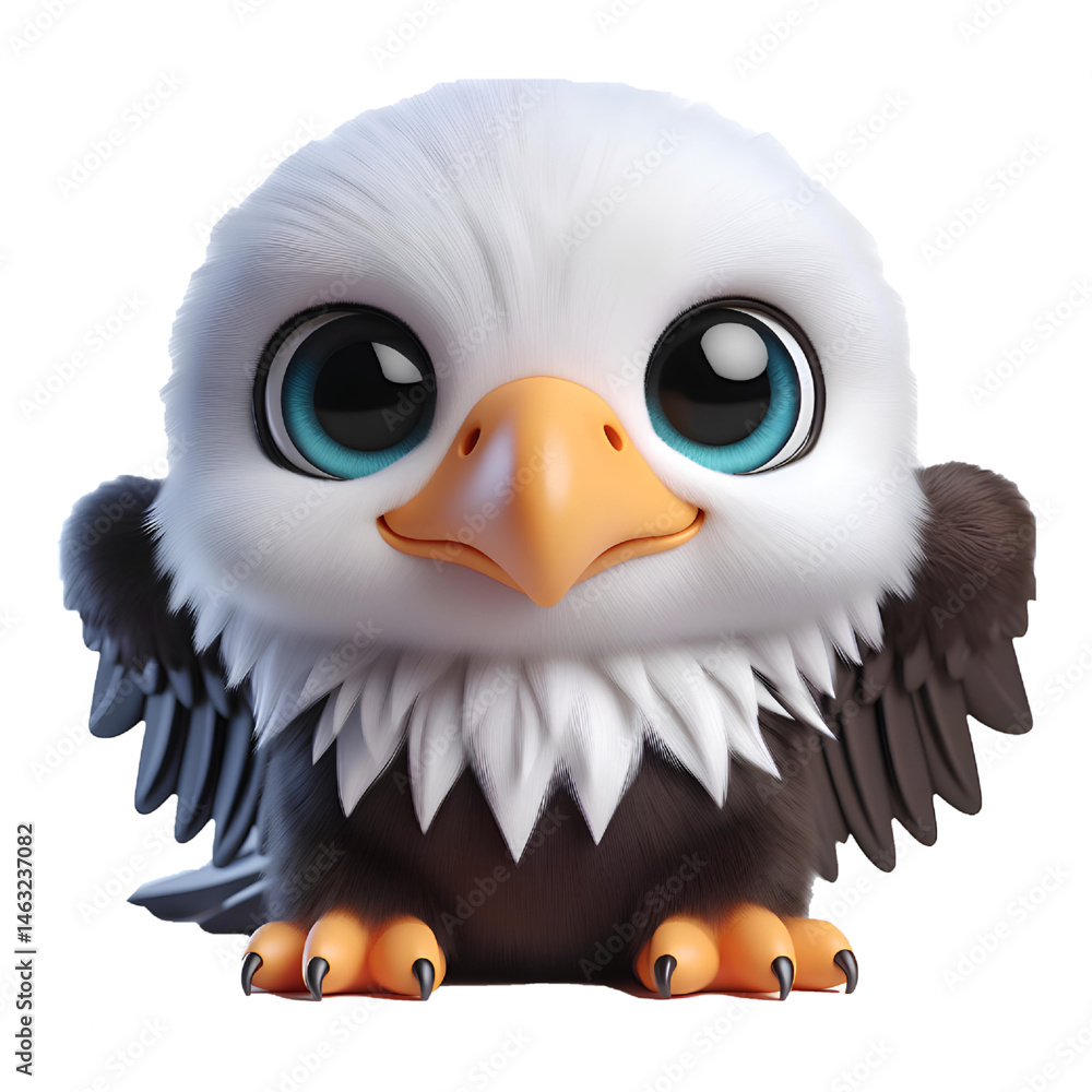Cute 3D falcon isolated on white background Cute 3D falcon isolated on white background