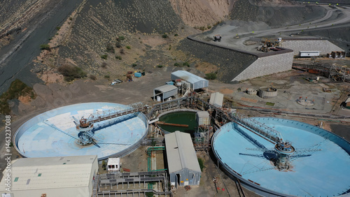 Canvastavla diamond mine waste water treatment plant aerial view open pit mining operation i