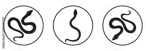 Snake icon, logo isolated on white background.