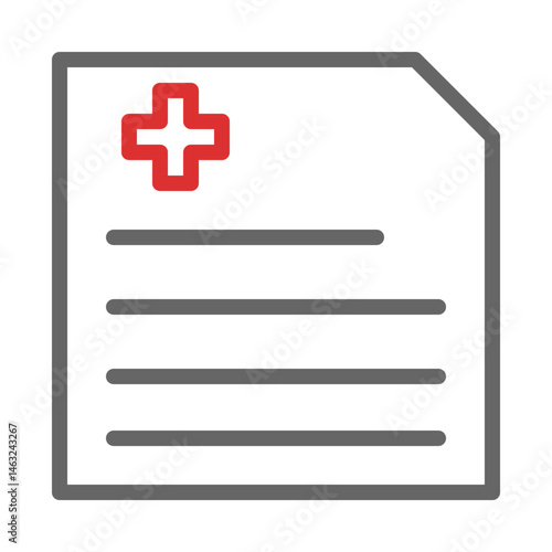 Medical document icon for healthcare, medicine, report, and prescription purposes