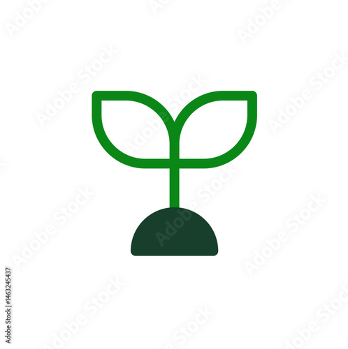 Simple seedling illustration showcasing growth and sustainability concept design
