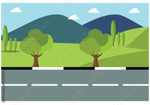 People rides a sports bike on a park road with friend, Vector Illustration	