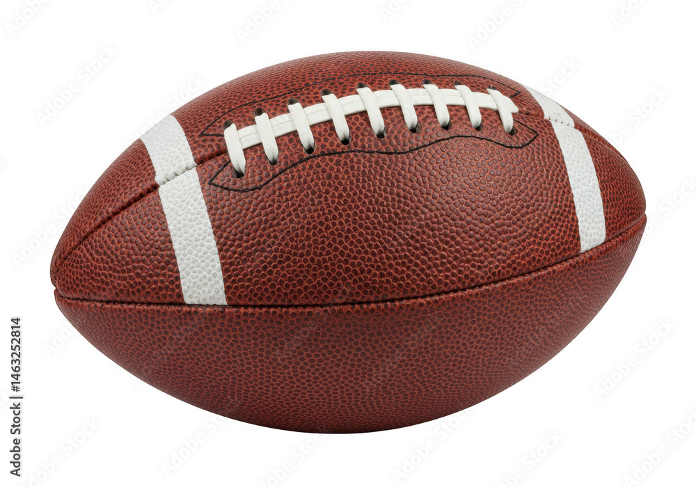 A close up view of an american football isolated on transparent background A close up view of an american football isolated on transparent background