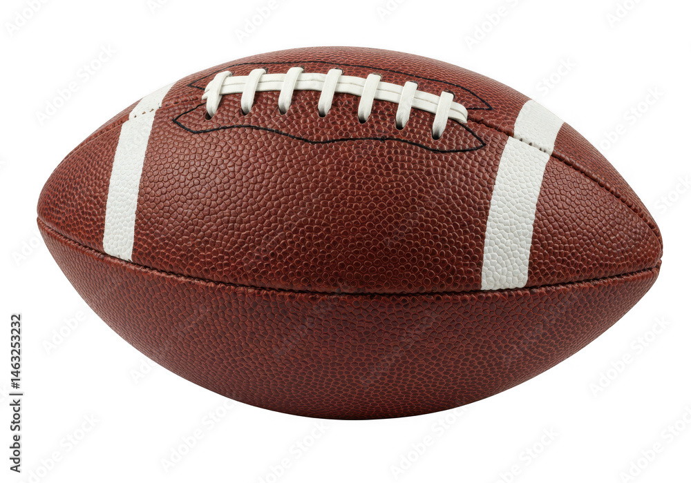 A close up view of an american football isolated on transparent background A close up view of an american football isolated on transparent background
