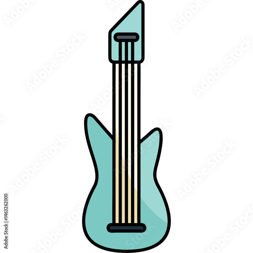 Vector Illustration of an Electric Guitar in Flat Design