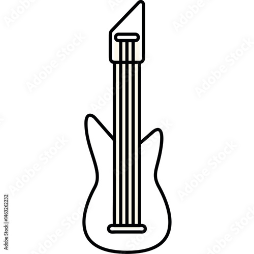 Vector Illustration of an Electric Guitar in Flat Design