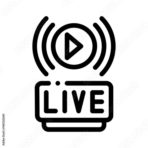 live streaming line icon