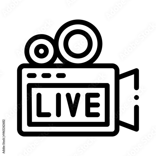 live streaming line icon