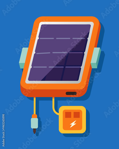 Whether its a hurricane earthquake or any other emergency this solar charger is a musthave safety and communication tool for any household.. Vector illustration