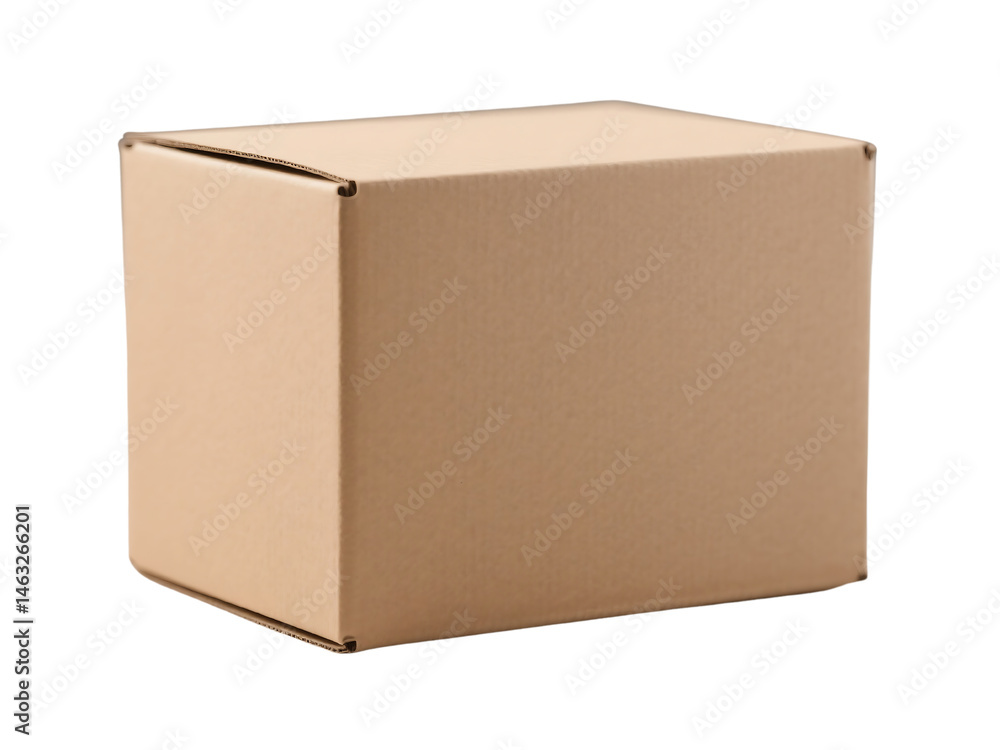 Simple Brown Cardboard Box on Black Background Simple Brown Cardboard Box on Black Background
