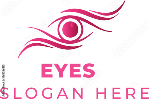 Vivid Pink Eye Logo – Modern and Minimalist Design