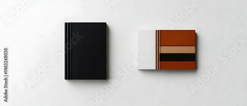 Wallpaper Mural Blank Book Mockups In Black And White With Orange Design Torontodigital.ca