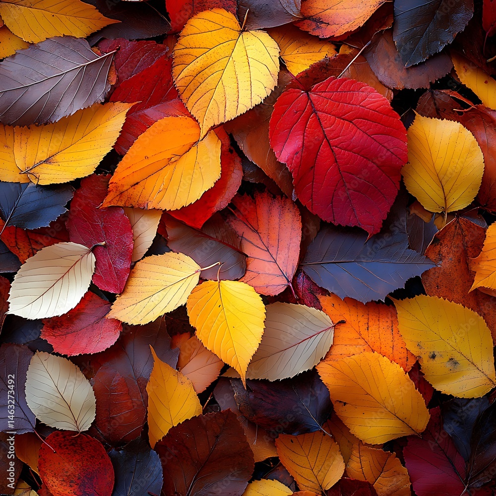 A pile of autumn leaves in various shades and shapes, showcasing the beauty of the fall foliage A pile of autumn leaves in various shades and shapes, showcasing the beauty of the fall foliage