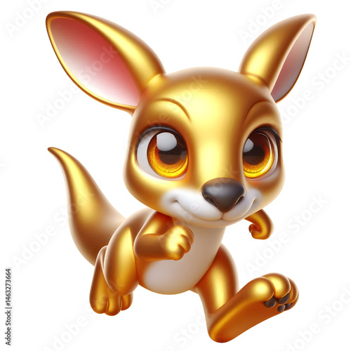 Cute 3d kangaroo isolated on white background