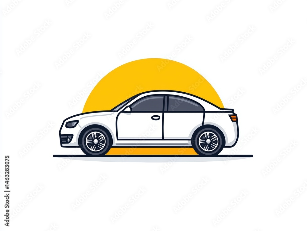 Fototapeta premium Simple car silhouette