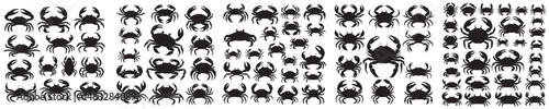 crab silhouette icon vector set