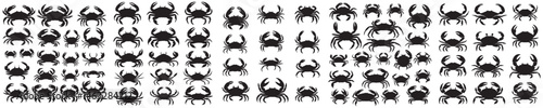 crab silhouette icon vector set