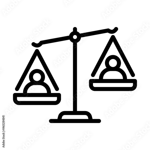 injustice outline icon. inequality line art illustration.
