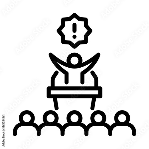 dictatorship outline icon. figure  line art illustration.
