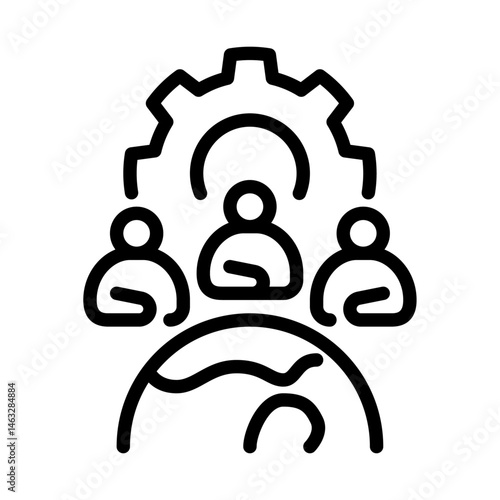 oligarchy outline icon. elite politics line art illustration.