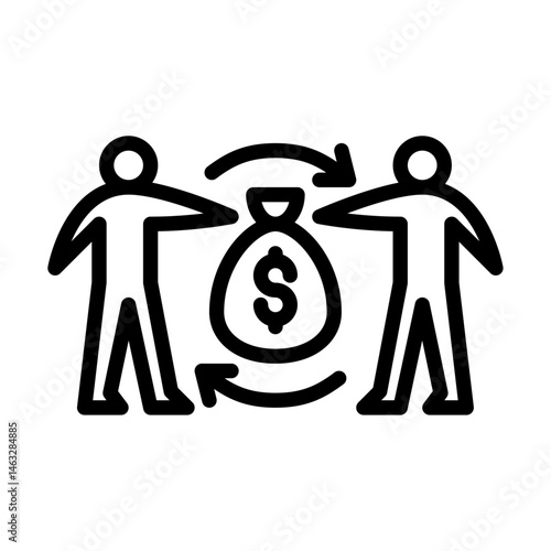 corruption outline icon. bribe line art illustration.