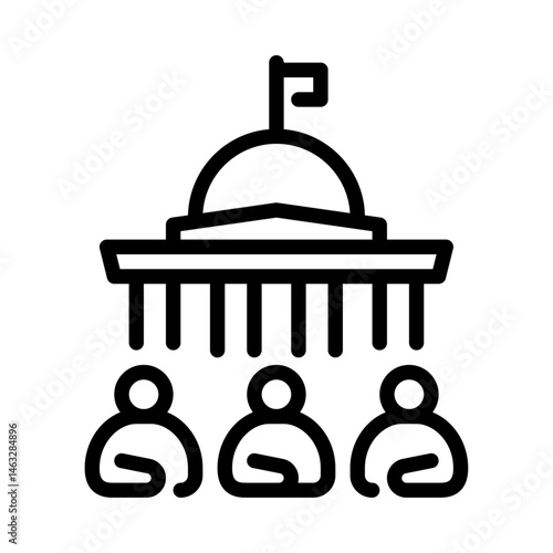 government outline icon. politics line art illustration.