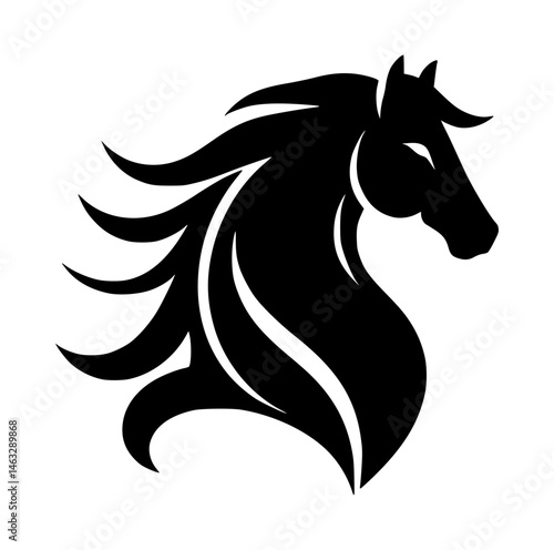 Horse Head Silhouette Logo Vector Illustration