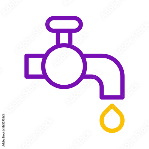 Abstract depiction of a faucet with a single droplet highlighting conservation