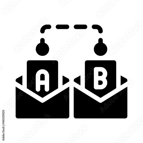 A B testing glyph icon