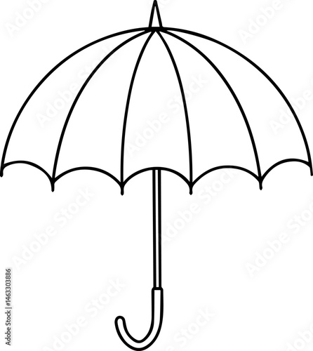 Umbrella outline vector illustration, line art