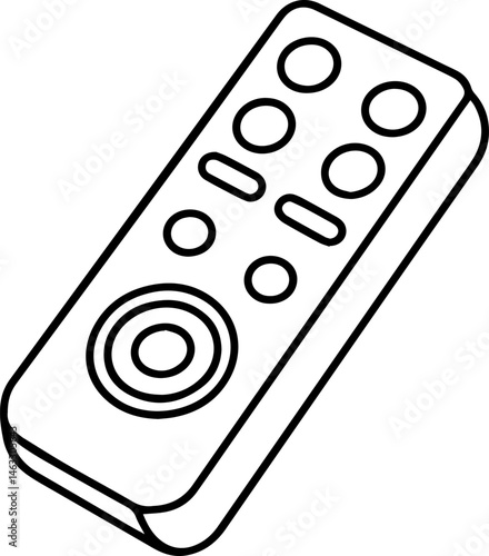 remote control outline vector illustration, line art