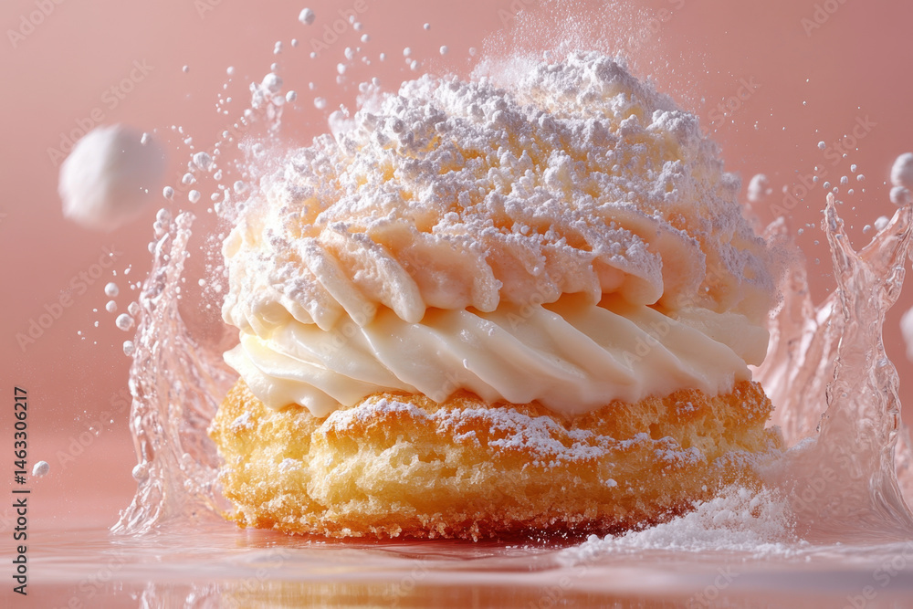 Fototapeta premium A cupcake topped with icing.