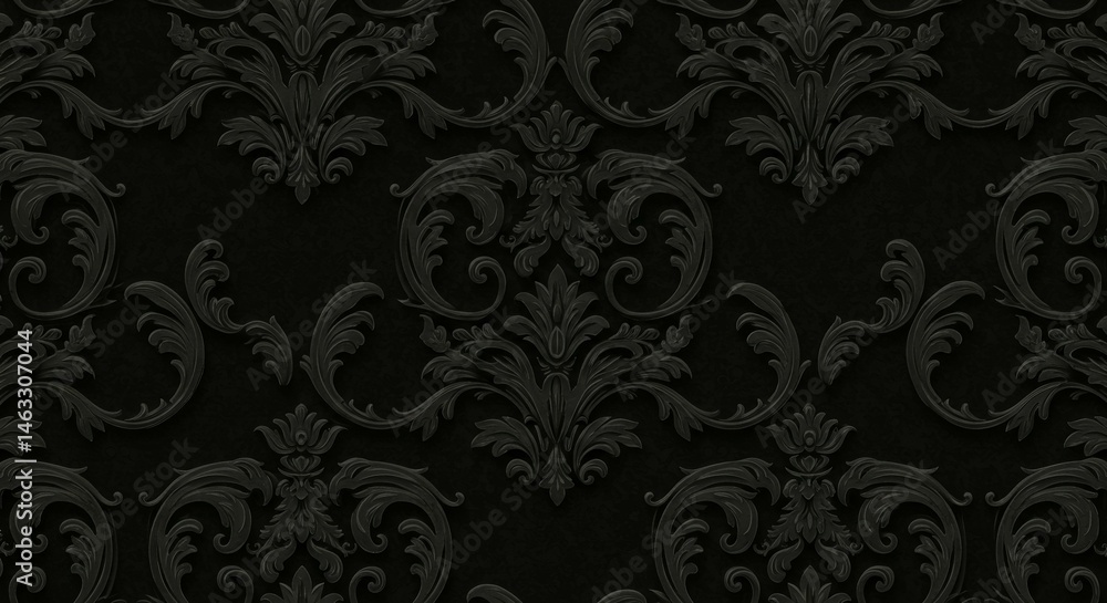 Elegant Floral Pattern Wallpaper Background in Dark Tones Elegant Floral Pattern Wallpaper Background in Dark Tones