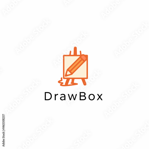 DrawBox: Creative Art Studio and Drawing Class Easel Logo

