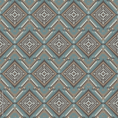 American tribal ethnic native pattern seamless.Traditional Navajo,Aztec,Apache,Southwest and Mexican style fabric pattern.Abstract vector motif pattern.For fabric,clothing,blanket,woven,wrap,decorate.