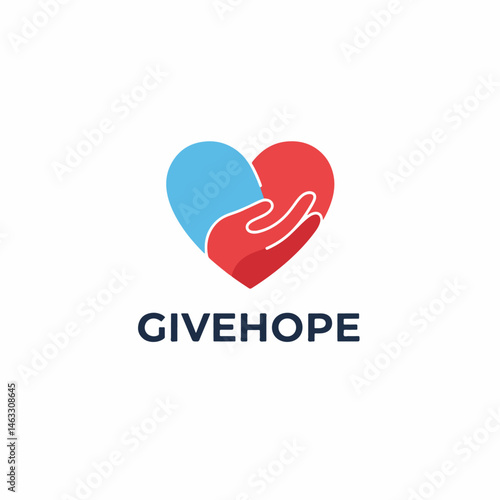 GiveHope: Charity and Support Organization Helping Hand Logo

