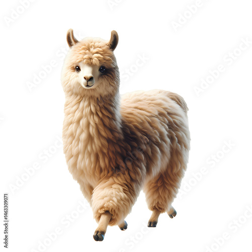 Cute 3D llama isolated on white background