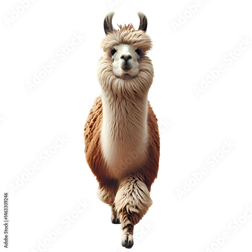 Cute 3D llama isolated on white background