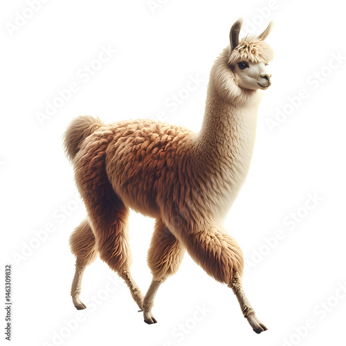 Cute 3D llama isolated on white background